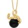 Whitby Jet Zodiac Cancer Pendant - Gold/Black