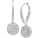 Macy's Circle Leverback Drop Earrings - Silver/Diamonds