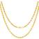 Nuragold Solid Rope Chain Diamond Cut Pendant Necklace 4mm - Gold