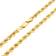 Nuragold Solid Rope Chain Diamond Cut Pendant Necklace 4mm - Gold