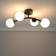 ValueLights Jas Painted Black/Opal White Ceiling Flush Light 48cm