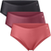 Danish Endurance Invisible Hipster Panties - Black/Blush/Ruby