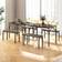 Costway Wooden Brown Dining Set 3