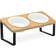 Navaris 2 x Ceramic Food Bowl with Metal Stand Medium