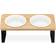 Navaris 2 x Ceramic Food Bowl with Metal Stand Medium