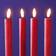 WERNS Stick Red LED Candle 24.5cm 4pcs