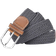 DonDon Fabric Braided Sash Belt - Gray