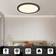 LQWELL Round Flat Black Ceiling Flush Light 22.1cm