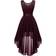 Berylove Women Elegant Vokuhila Cocktail Dress - Burgundy