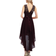 Berylove Women Elegant Vokuhila Cocktail Dress - Burgundy
