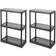 Killeryuki 3 Shelf Fixed Height Light Duty Black Shelving System 33x24" 2