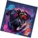 Warren Reed Vibrant Pug in Sunglasses Splash Guard 60cm