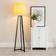 ValueLights Lottie Black Wood Tripod - One Size Floor Lamp