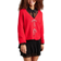 Pieces Anna Glitter Bow V-Neck Cardigan - High Risk Red/Silver