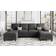 Shintenchi Sectional Couches Black Sofa 106.3" 4 Seater