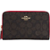 Coach Medium Id Zip Wallet In Signature Canvas - Gold/Walnut/Bold Red