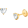 Tiny Blessings Heart Studs Earrings 4mm - Gold/Transparent