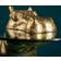 WERNS Hippo Patty Potamus Gold/Transparent Småbord 50x65cm