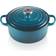 Le Creuset Deep Teal Signature Cast Iron Round med låg 20cm