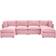 Wade Logan Annai Pink Sofa 129" 6 6 Seater