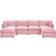 Wade Logan Annai Pink Sofa 129" 6pcs 6 Seater