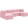 Wade Logan Annai Pink Sofa 129" 6pcs 6 Seater