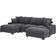 Wade Logan Ashira Gray Corduroy Sofa 126.5" 5pcs 5 Seater
