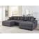 Wade Logan Ashira Gray Corduroy Sofa 126.5" 5pcs 5 Seater
