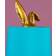 WERNS Rabbit Hiding Bunny Gold/Turquoise Table Lamp 74cm