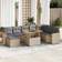 vidaXL 9-tlg Garten-Sofagarnitur mit Kissen Beige Poly Rattan Lounge-Set
