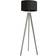 ValueLights Jackson Black Shade 6W with Black Fabric Floor Lamp