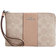 Coach Corner Zip Wristlet In Signature Canvas With Stripe - Silver/Sand/Taupe