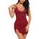 ADOME Lace Teddy Strap Babydoll - Brick Red