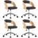 vidaXL 3054918 Black/Light Brown Kitchen Chair 74.5cm 4pcs