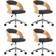 vidaXL 3054918 Black/Light Brown Köksstol 74.5cm 4st