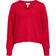 Object Objmilu LS LO V-Neck Knit - Röd