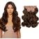 Lullabellz Super Thick Natural Wavy Clip in Hair Extension 22 inch Chestnut 5-pack