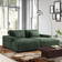 Wade Logan Axiel Green Corduroy Sofa 88" 3 Seater