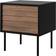 Belonger Black/Walnut Bedside Table 40x45cm