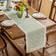 Shein Wavy Pattern Waterproof Tassel Table Runner Tablecloth Green (120x35cm)