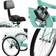 Sabuidds Tricycle for Adults With Shopping Basket Folding Turquoise