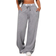 Shein Women's Casual Loose Waist Drawstring Grey Sweatpants With Letter Weaved Tape