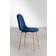 Sklum Glamm Bleu Bois Naturel Chaise de Cuisine 86cm