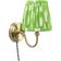 ValueLights Pleated Fabric Tapered Green Wall light