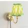 ValueLights Pleated Fabric Tapered Green Wall light