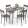 Costway Living Room Gray/Black Dining Set 70x110cm 5pcs