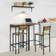 SoBuy Home Kitchen Breakfast Black Barbord 40x60cm 4st