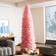 GlitzHome Shimmering Pencil Tinsel Pink Christmas Tree 109" 10pcs