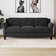 Red Barrel Studio Lourdez Black Microfiber Sofa 78.7" 3 Seater