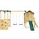 Rebo Orchard 4ft Wooden Playhouse Double Swing